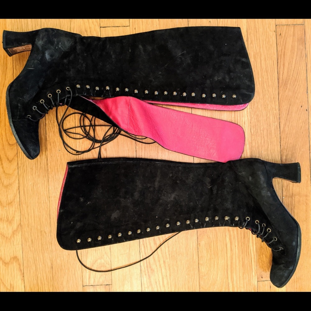 Charles Jourdan black suede boots